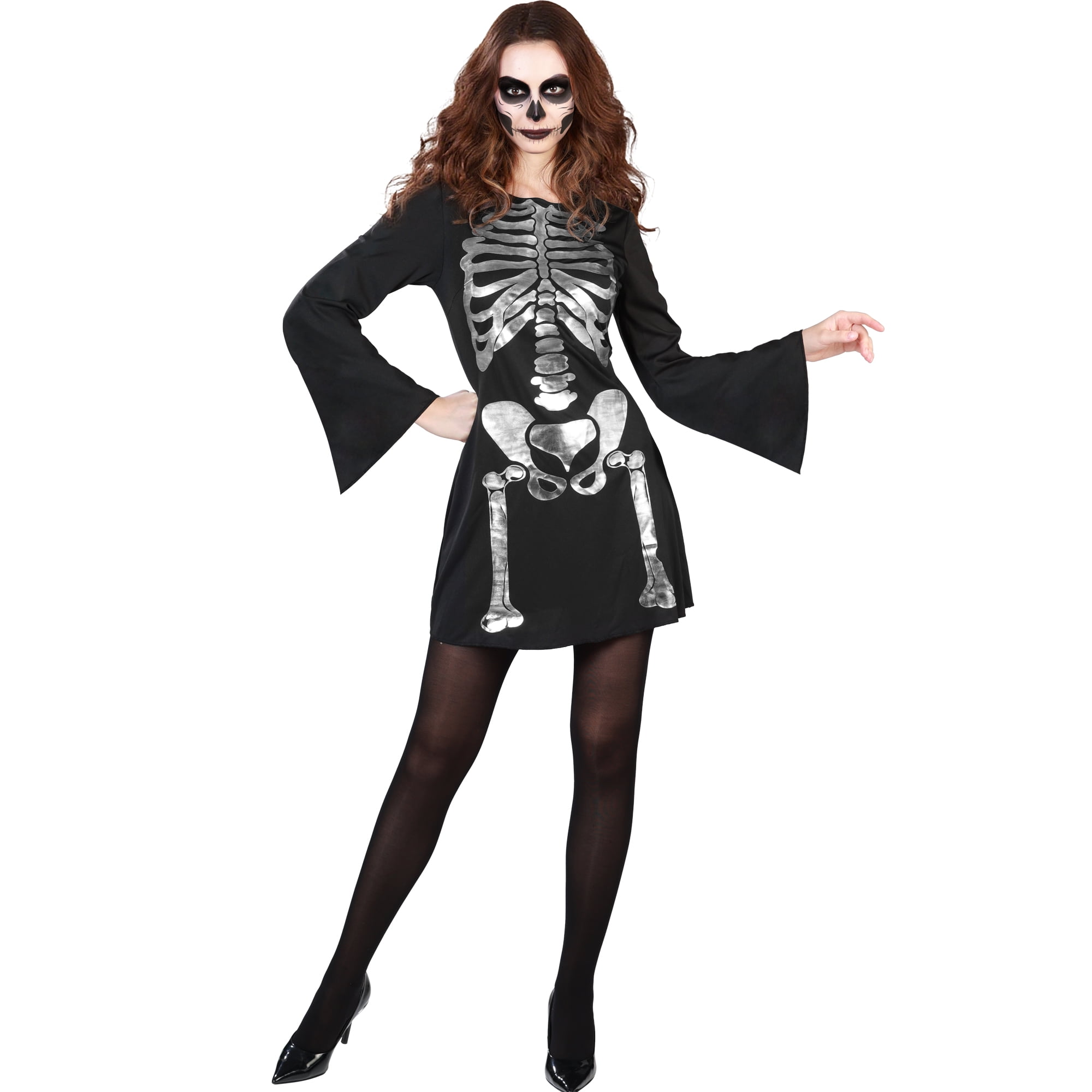 Enchanting Skeleton Halloween Costume for Adults, Women's Size M (8/10), by Way to Celebrate