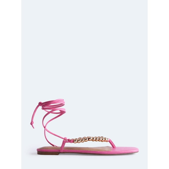 Free Assembly Women's Beaded Wrap Sandals