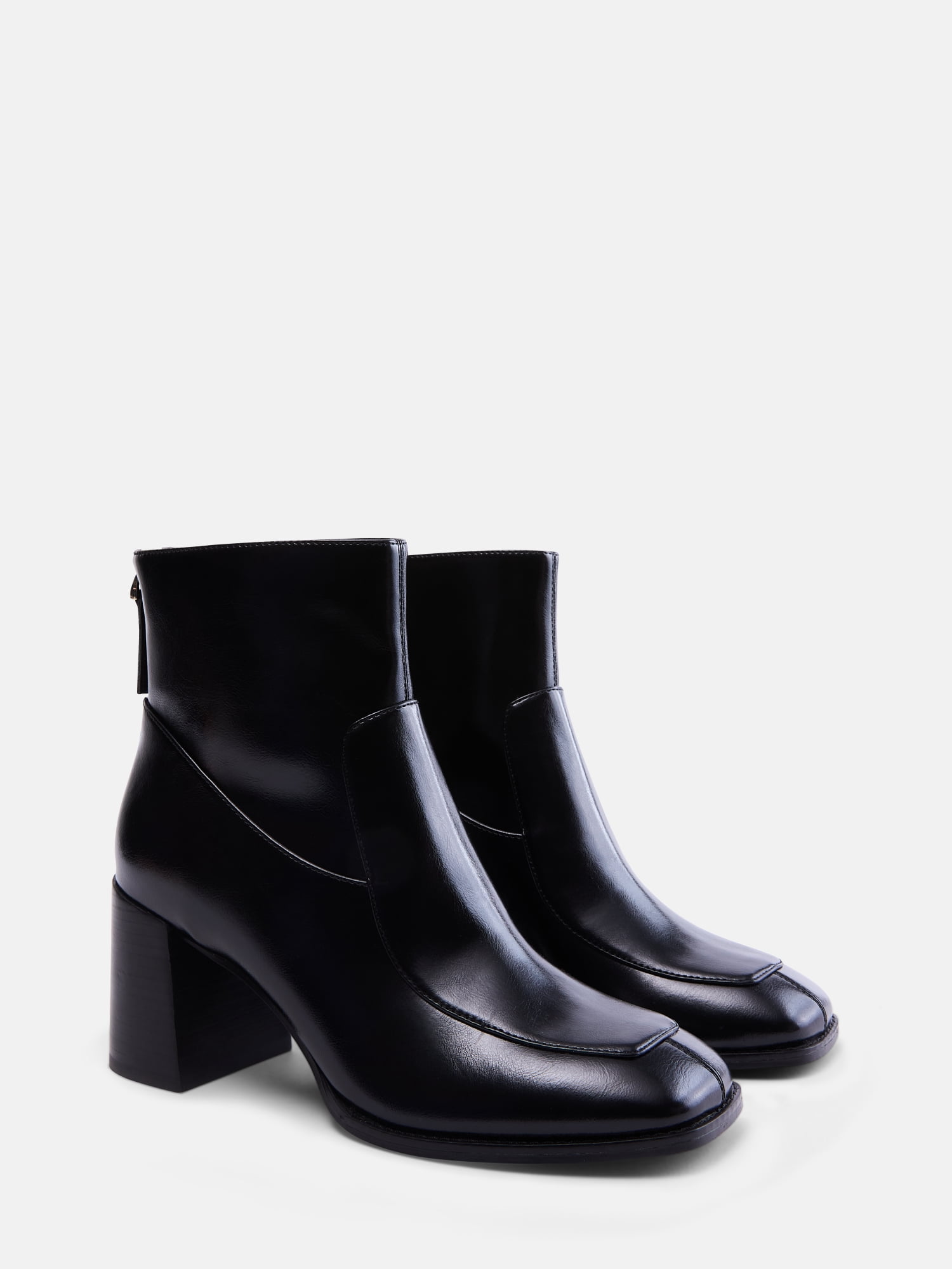 Free Assembly Women's Faux Leather Block Heel Booties