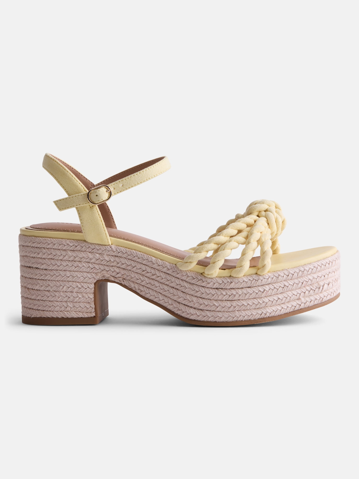 Free Assembly Women's Espadrille Block Heel Platform Sandals