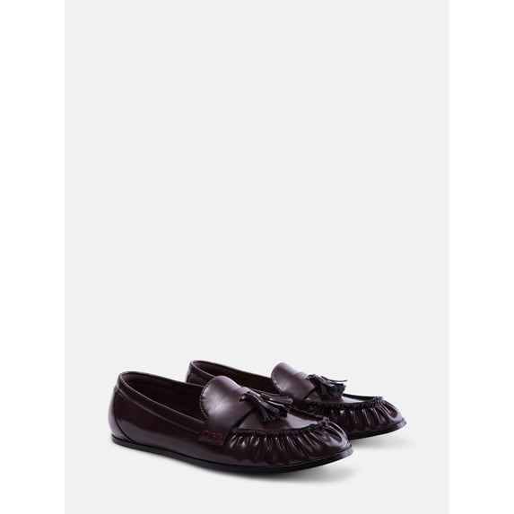 Free Assembly Women's Faux Leather Tassel Loafers