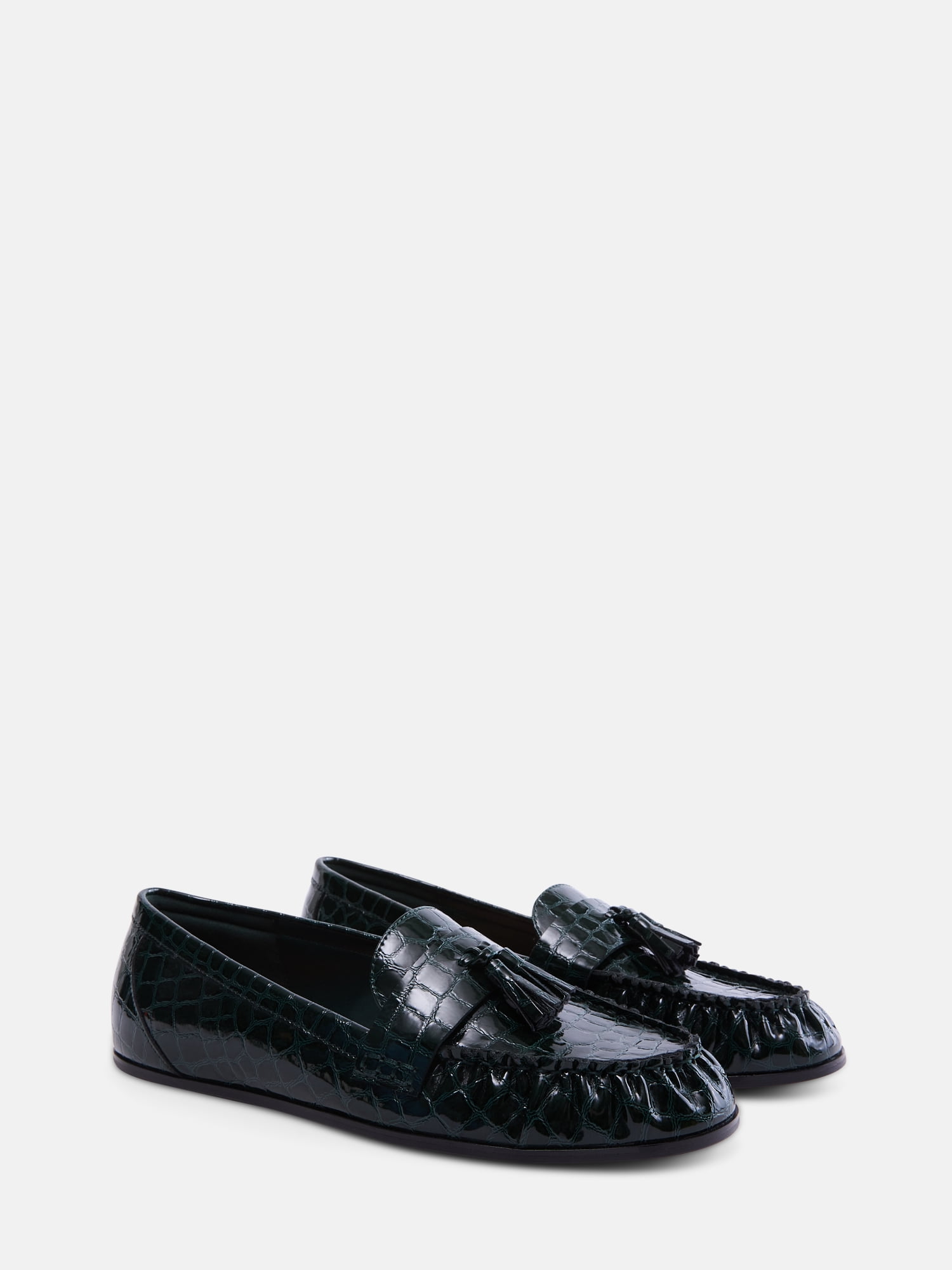 Free Assembly Women's Faux Leather Croco Tassel Loafers