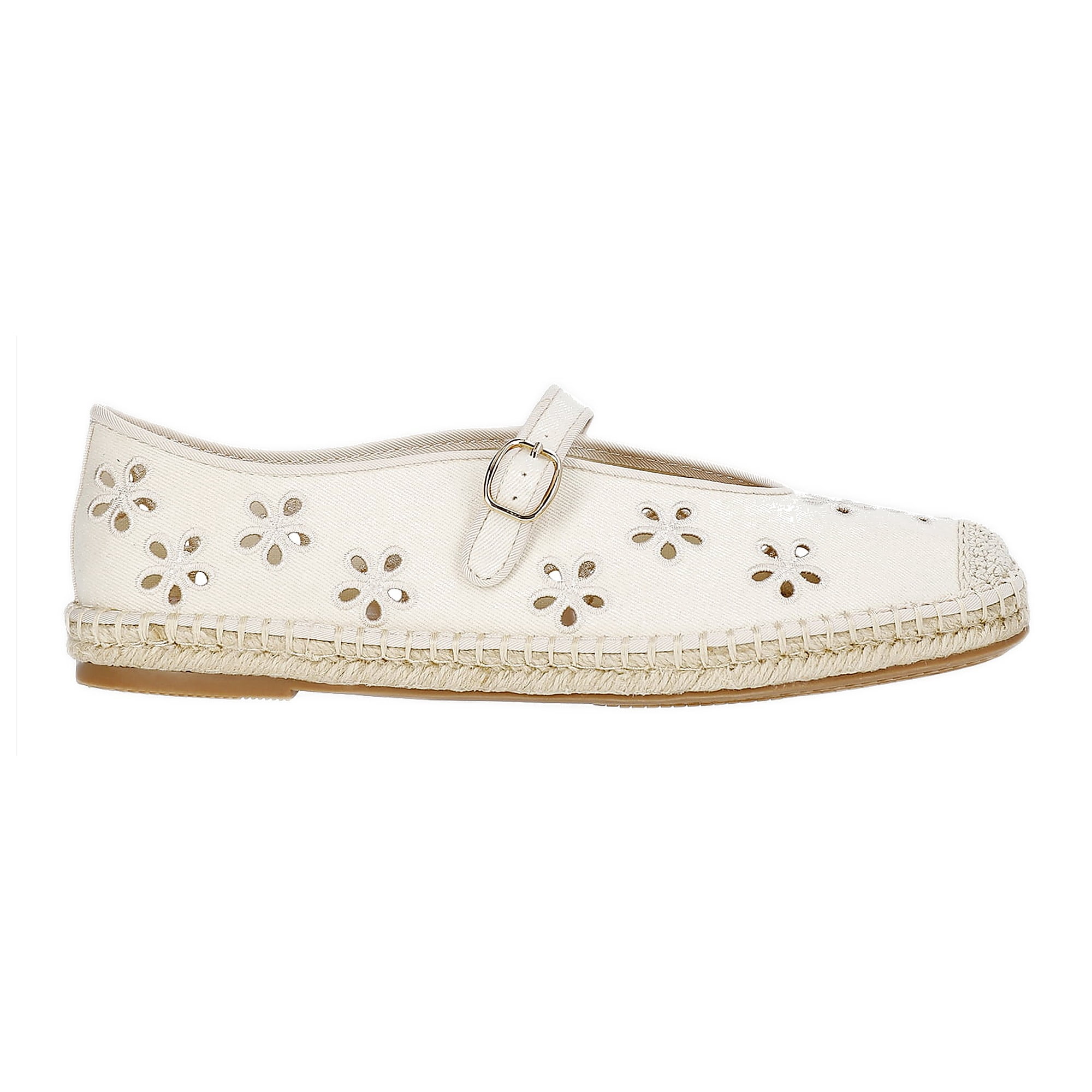 Free Assembly Women's Floral Cut Out Mary Jane Espadrilles