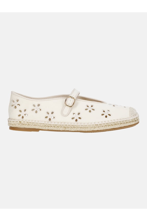 Women's Floral Cut Out Mary Jane Espadrilles