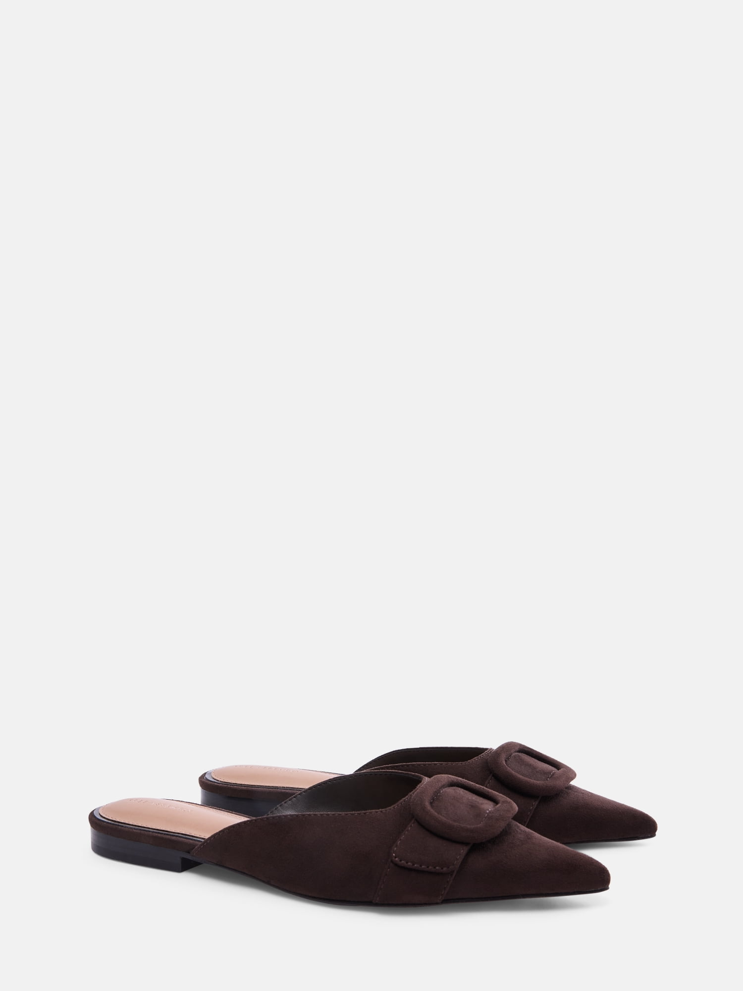 Free Assembly Women's Faux Suede Buckle Mules