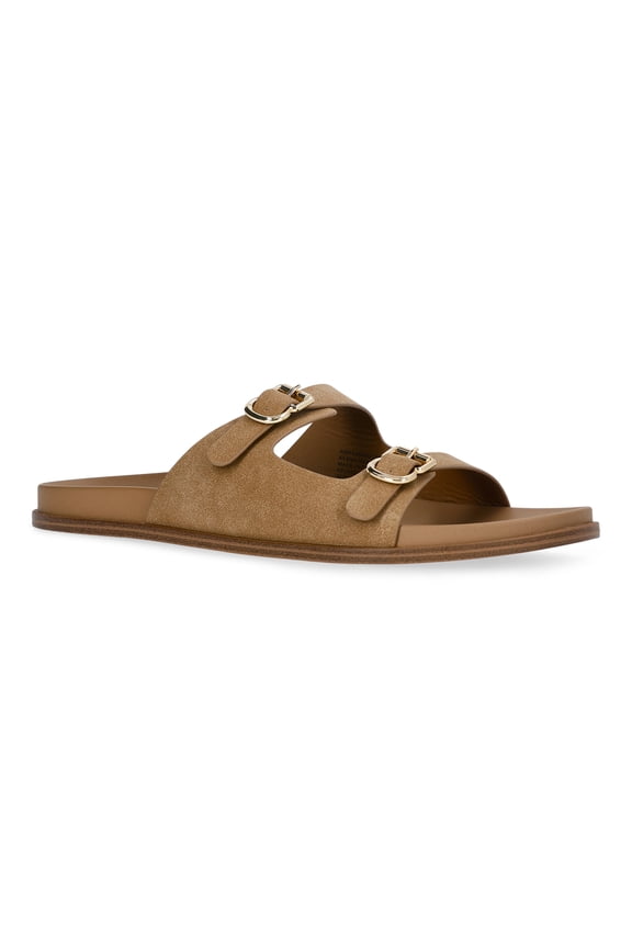 Women's Double Strap Footbed Slide Sandals