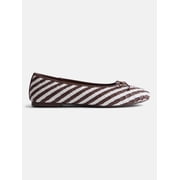 Women's Striped Woven Ballet Flats