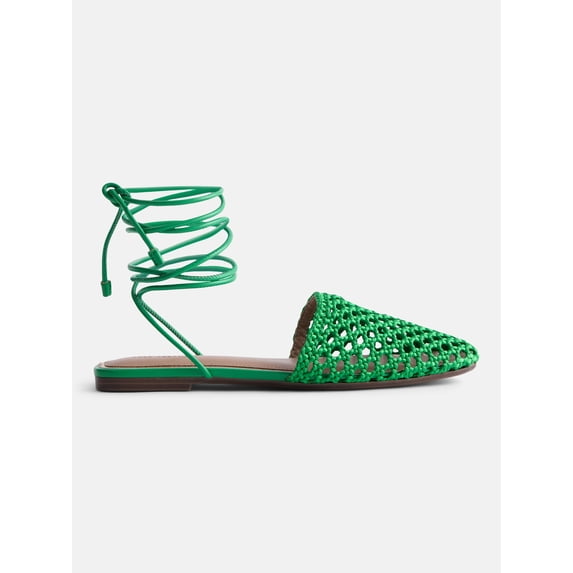 Free Assembly Women's Woven Wrap Slide Flats