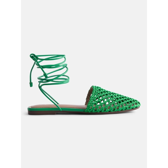 Free Assembly Women's Woven Wrap Slide Flats