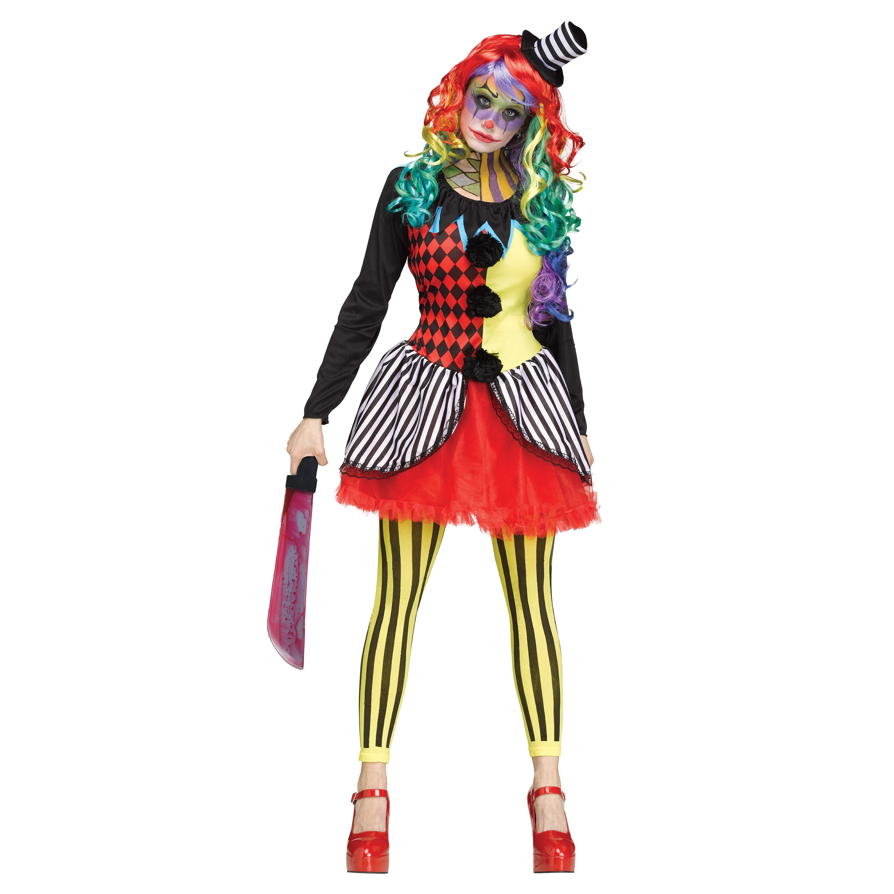 Freakshow Clown Halloween Costume for Adults, Women's Size M (8/10), by Way to Celebrate