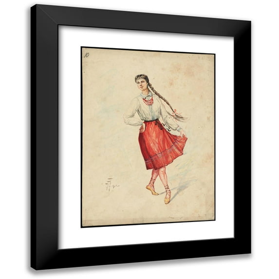 W. Fasienski 18x24 Black Modern Framed Museum Art Print Titled - Unidentified Italian Opera Costume Design Plate 10 (1905)