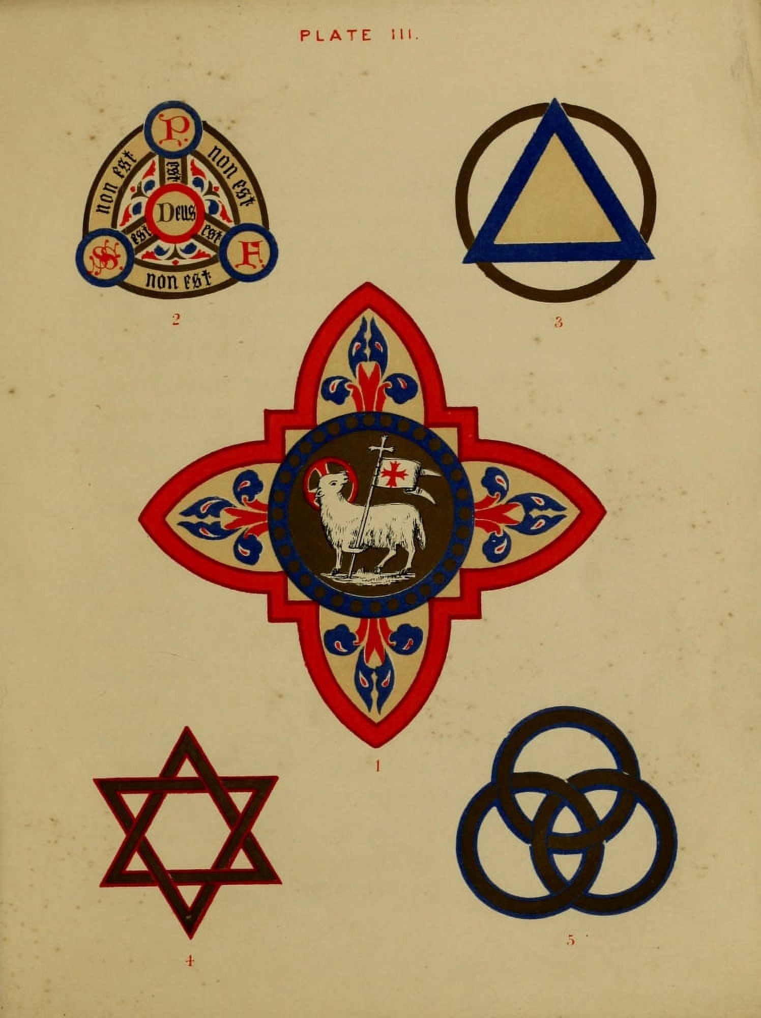 W & G Audsley Handbook of Christian Symbolism 1865 Various 3 Canvas Art - (24 x 36)