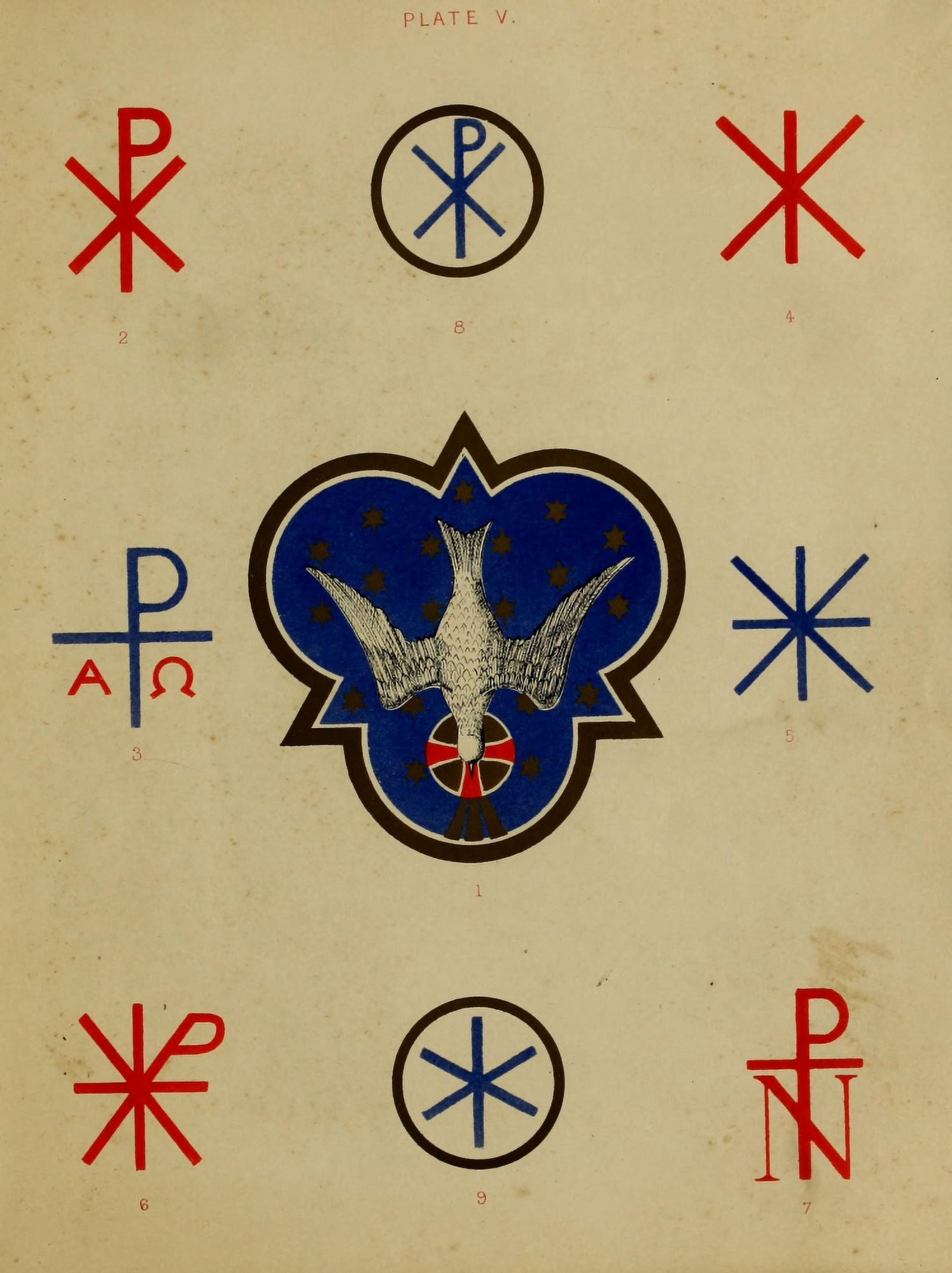 W & G Audsley Handbook of Christian Symbolism 1865 Various 5 Canvas Art - (18 x 24)