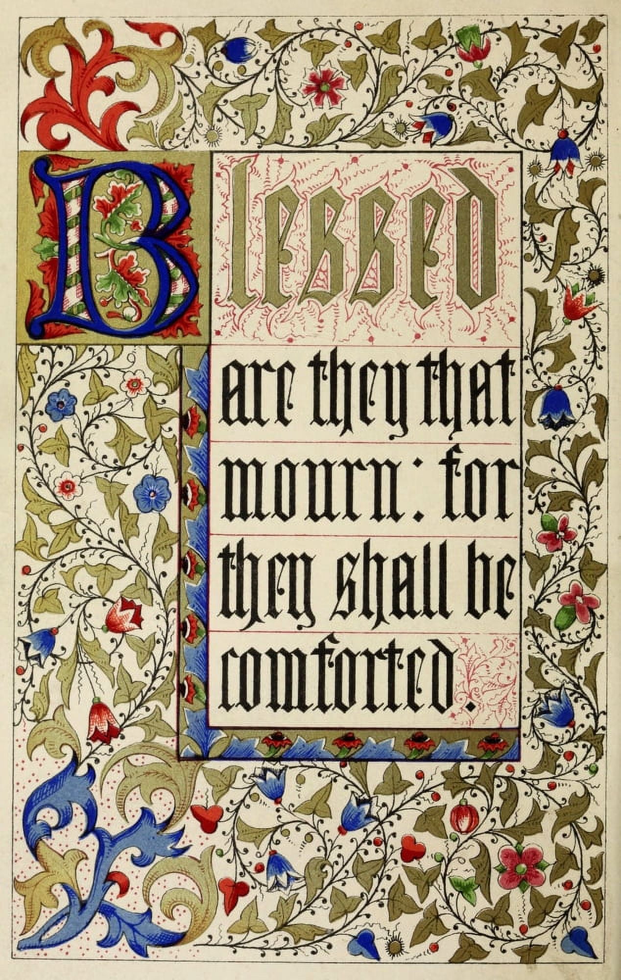 W & G Audsley The Art of Illuminating 1867 Blessed are they that mourn Canvas Art - (24 x 36)