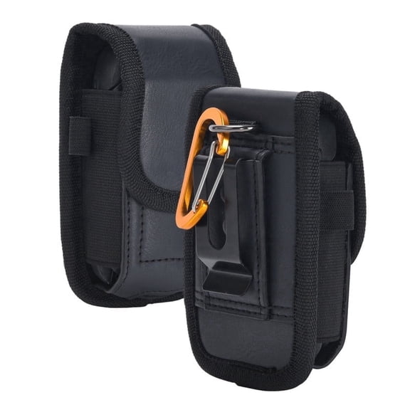 W&G Traveler Leather Phone Holster Case Heavy Duty Rugged Belt Pouch with RFID Card Holder & Magnetic Closure