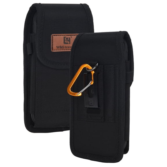 W&G traveler Rugged Belt Pouch for iPhone 17 Pro/Air, Samsung S25/S24, Fits Otterbox (6.5in-Thick)