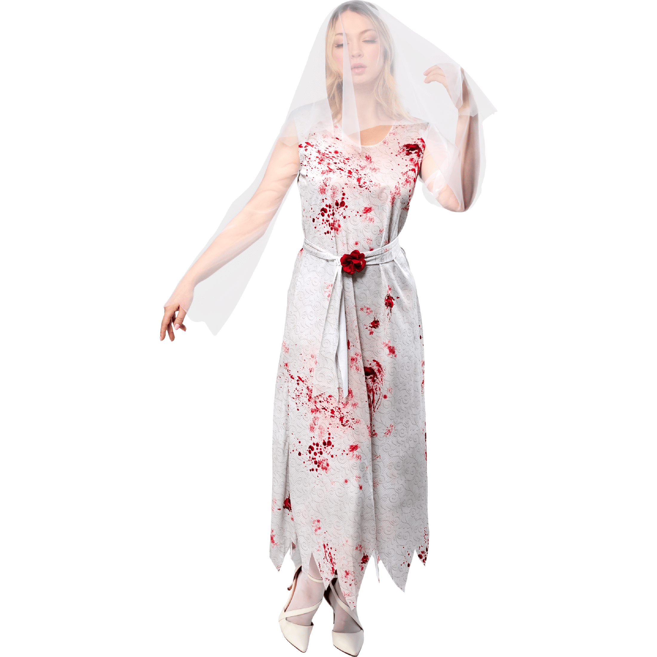 Ghost Bride Halloween Costume for Adults, Women's Size S (4/6), by Way to Celebrate