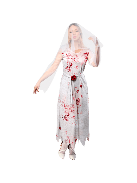 Ghost Bride Halloween Costume for Adults, Women's Size S (4/6), by Way to Celebrate