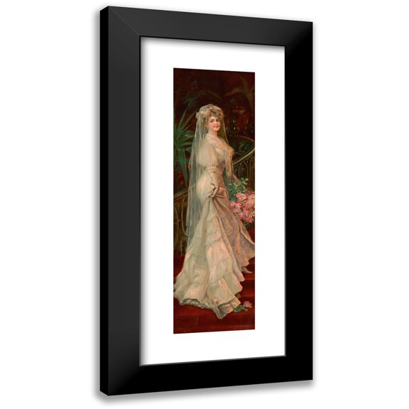 W.H. McEiztee 7x14 Black Modern Framed Museum Art Print Titled - The Bride (1908)
