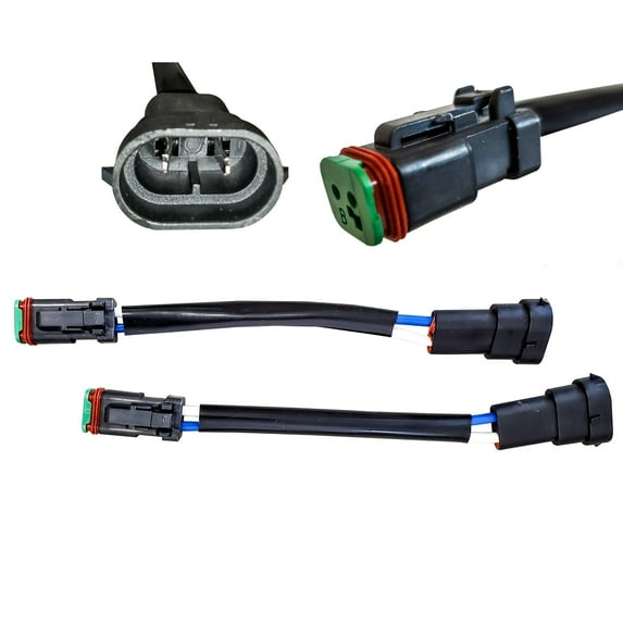 (W) H11 Socket to Deutsch Plug DT DTP Connector Converter Adapter Pigtail for LED Pod Fog Lights #12 AWG Wire