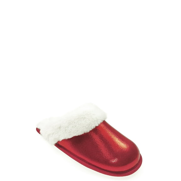 Holiday Time Mommy & Me Metallic Scuff Slippers