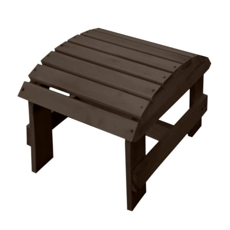 W Unlimited Oceanic Pine Wood Patio Ottoman in Dark Brown