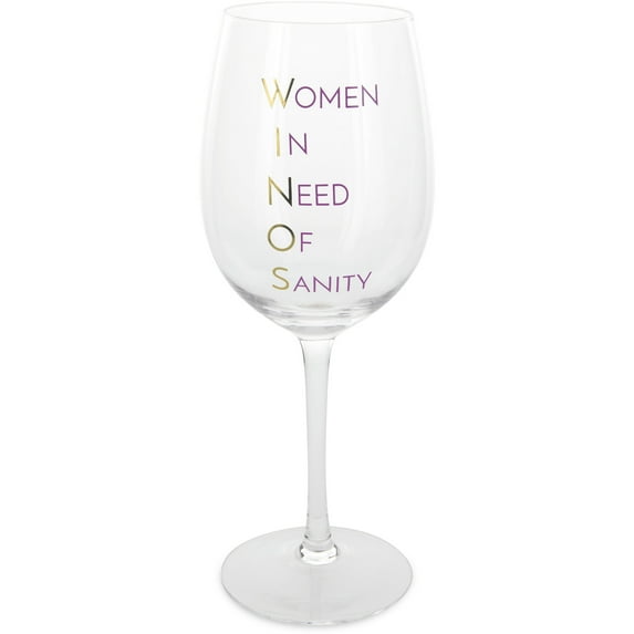 W. I. N. O. S. - 12 oz Crystal Wine Glass
