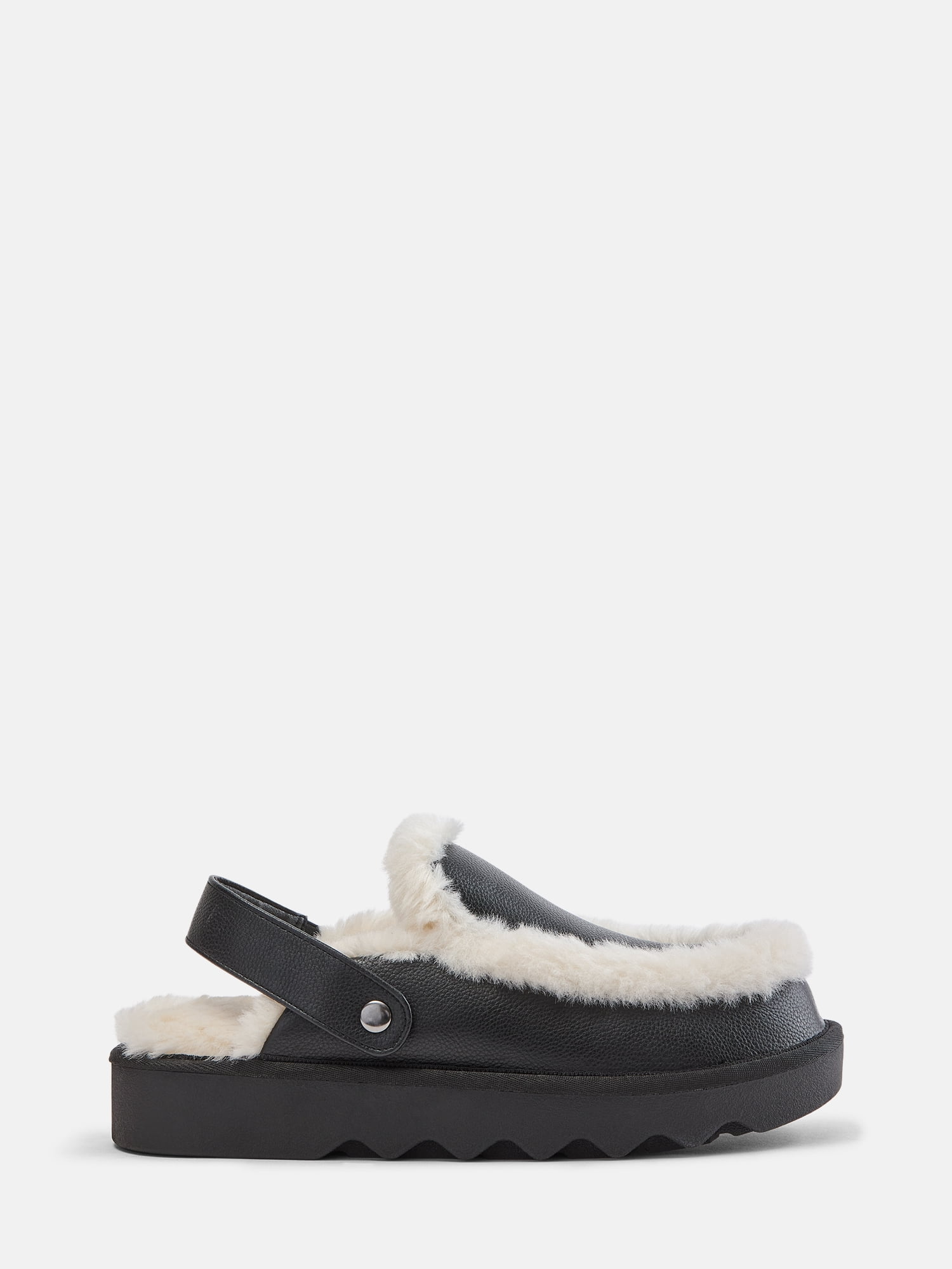 Joyspun Women's Convertible Clog Slippers with Faux Fur Lining