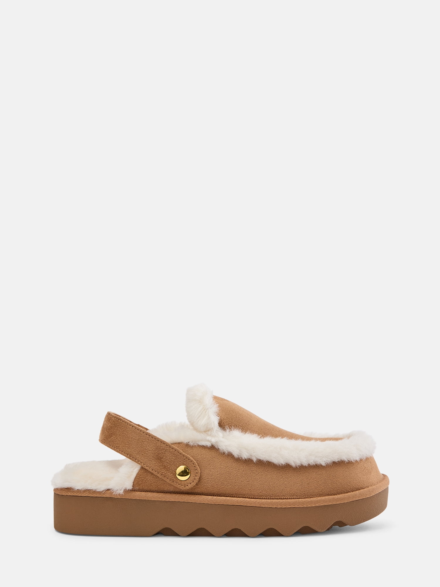 Joyspun Women's Convertible Clog Slippers with Faux Fur Lining