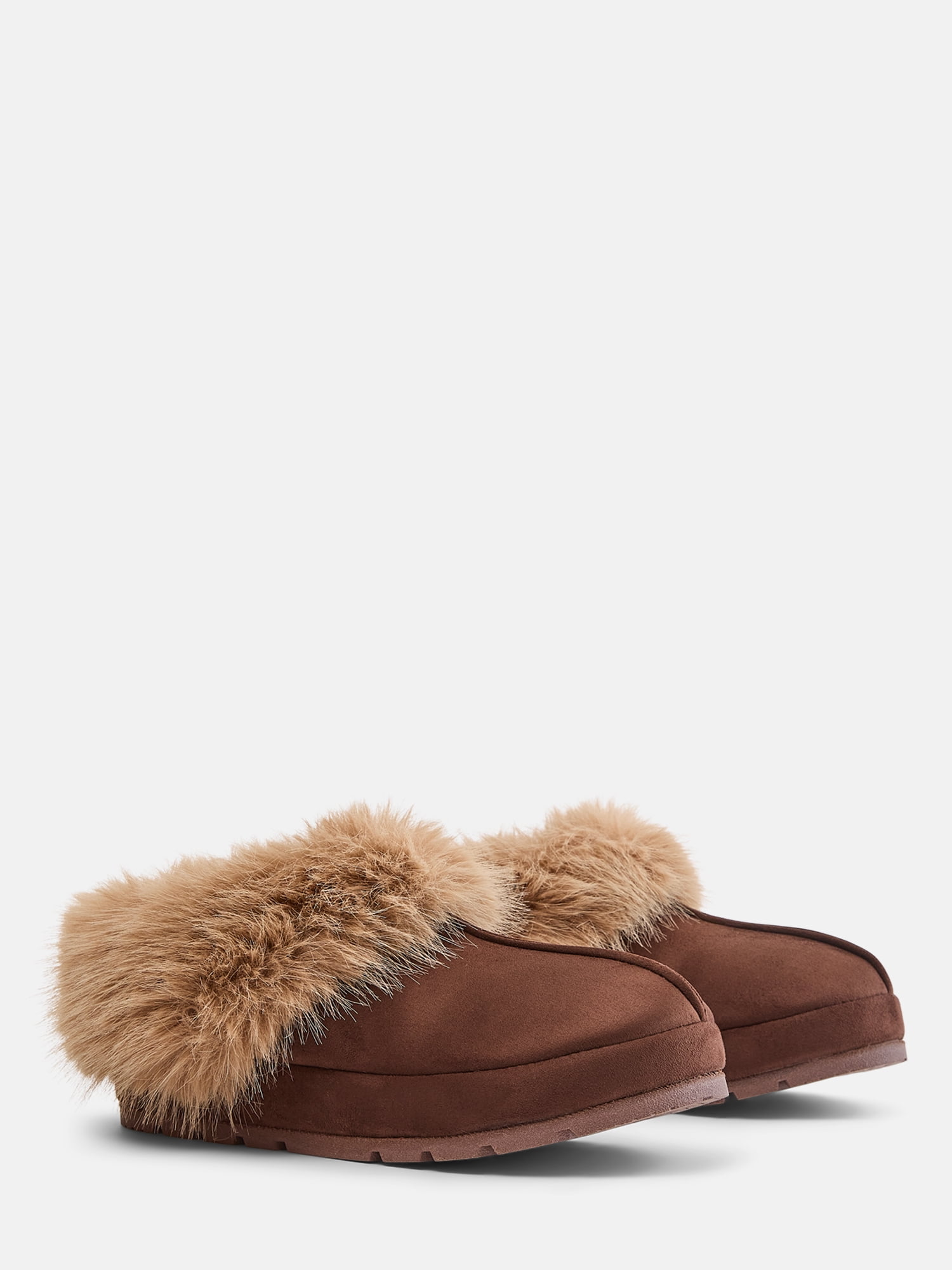 Joyspun Women's Faux Fur Slipper Booties