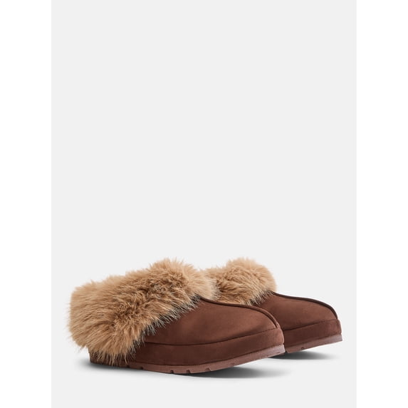 Joyspun Women's Faux Fur Slipper Booties