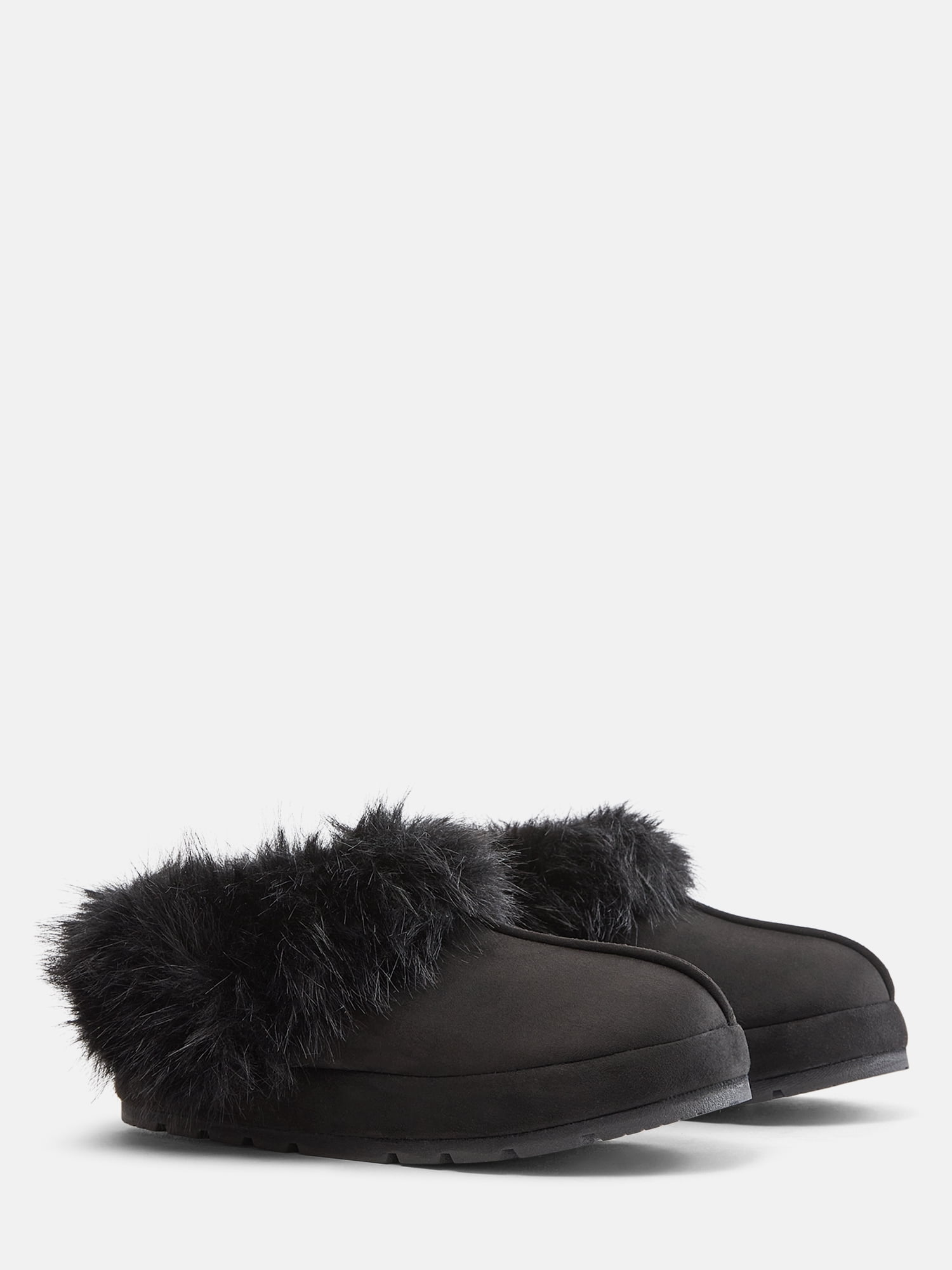 Joyspun Women's Faux Fur Slipper Booties