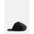 thumbnail image 1 of Joyspun Women’s Faux Fur Puff Scuff Slippers, 1 of 6