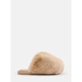 thumbnail image 1 of Joyspun Women’s Faux Fur Puff Scuff Slippers, 1 of 6