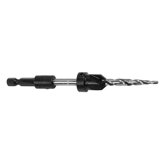W.L. Fuller C6HT 9/64" Taper Point Drill Bit with Countersink and 1/4" Quick Hex Shank