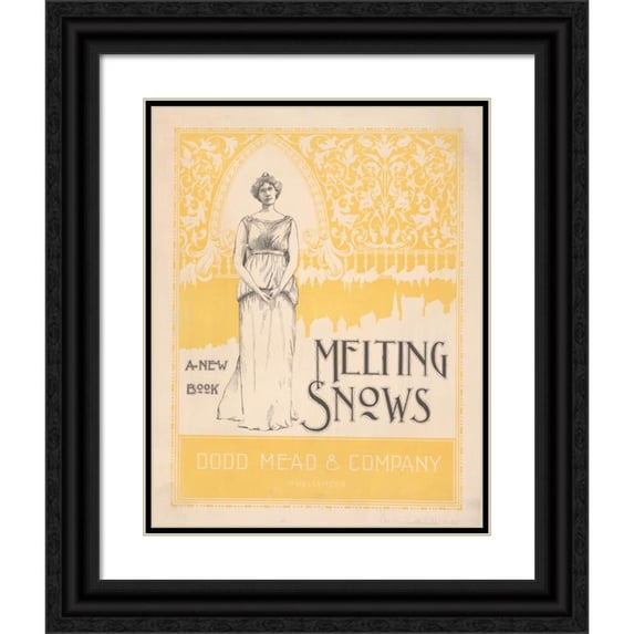W.M. Butterfield 15x18 Black Ornate Wood Framed Double Matted Museum Art Print Titled - Melting Snows, a New Book (1895)