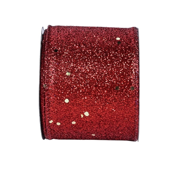Gwen Studios 2.5" Metallic Red Wire Ribbon, 3 yards