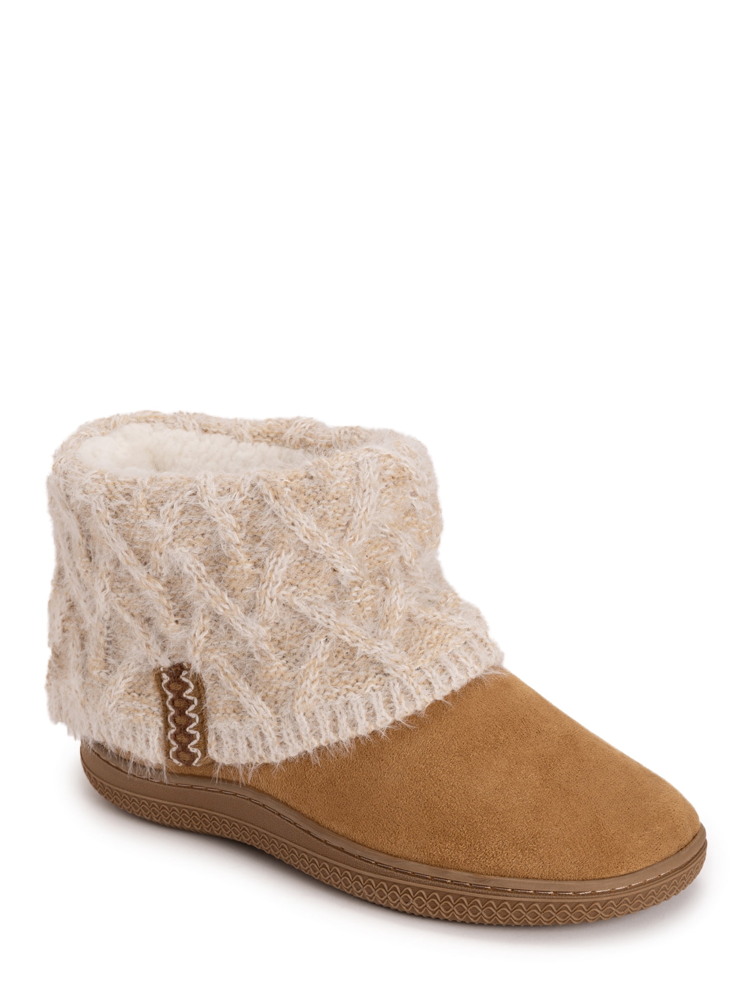 MUK LUKS Women's Cable Knit Bootie Slipper