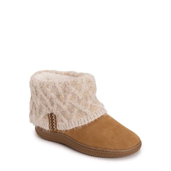 MUK LUKS Women's Cable Knit Bootie Slipper