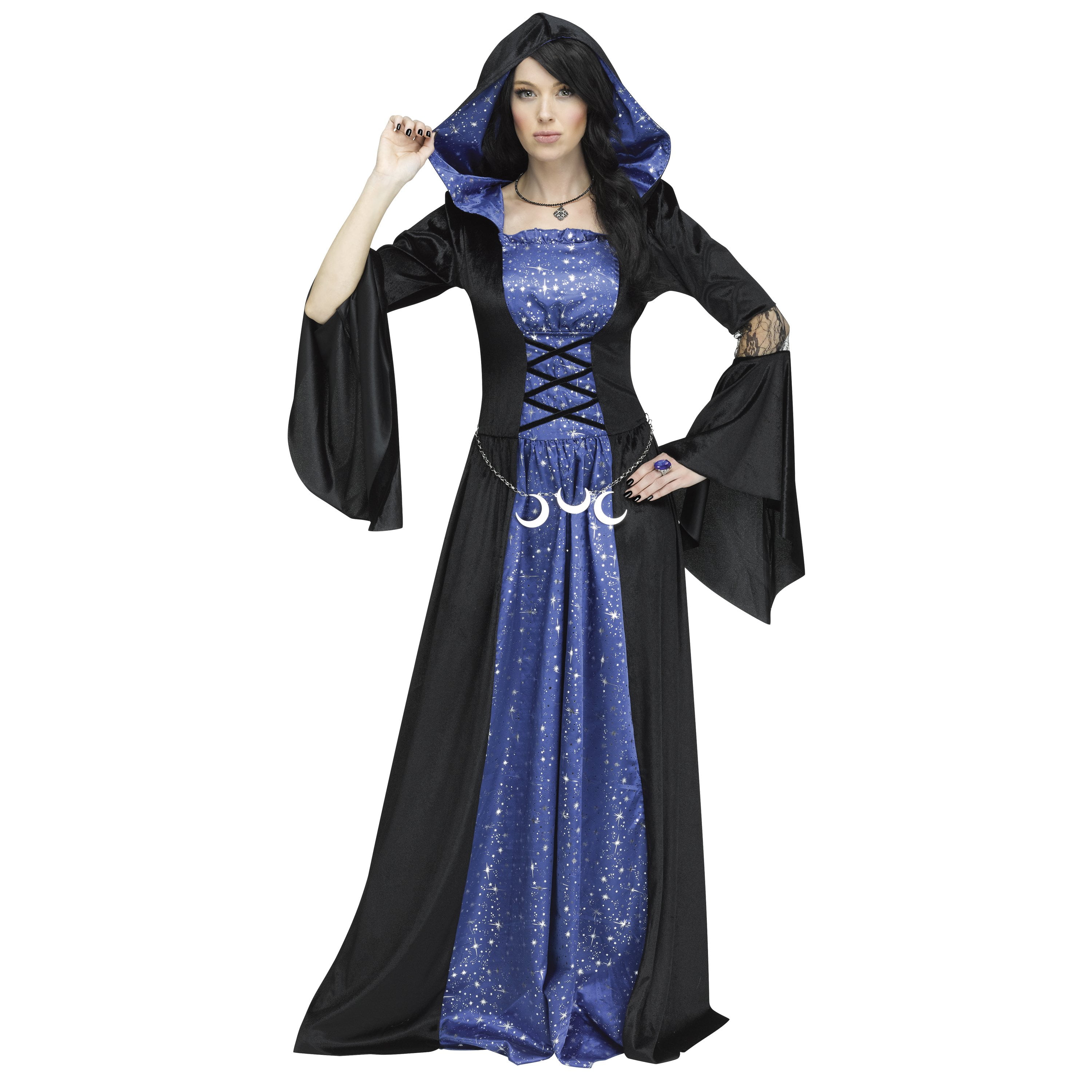Midnight Sorceress Halloween Costume for Adults, Women's Size L (12/14), by Way to Celebrate