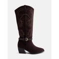 thumbnail image 1 of Madden NYC Women's Faux Suede Western Buckle Boots, 1 of 6