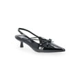 thumbnail image 1 of Madden NYC Women's Shiny Faux Leather Slingback Heels with Bow, 1 of 7