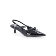 Madden NYC Women's Shiny Faux Leather Slingback Heels with Bow
