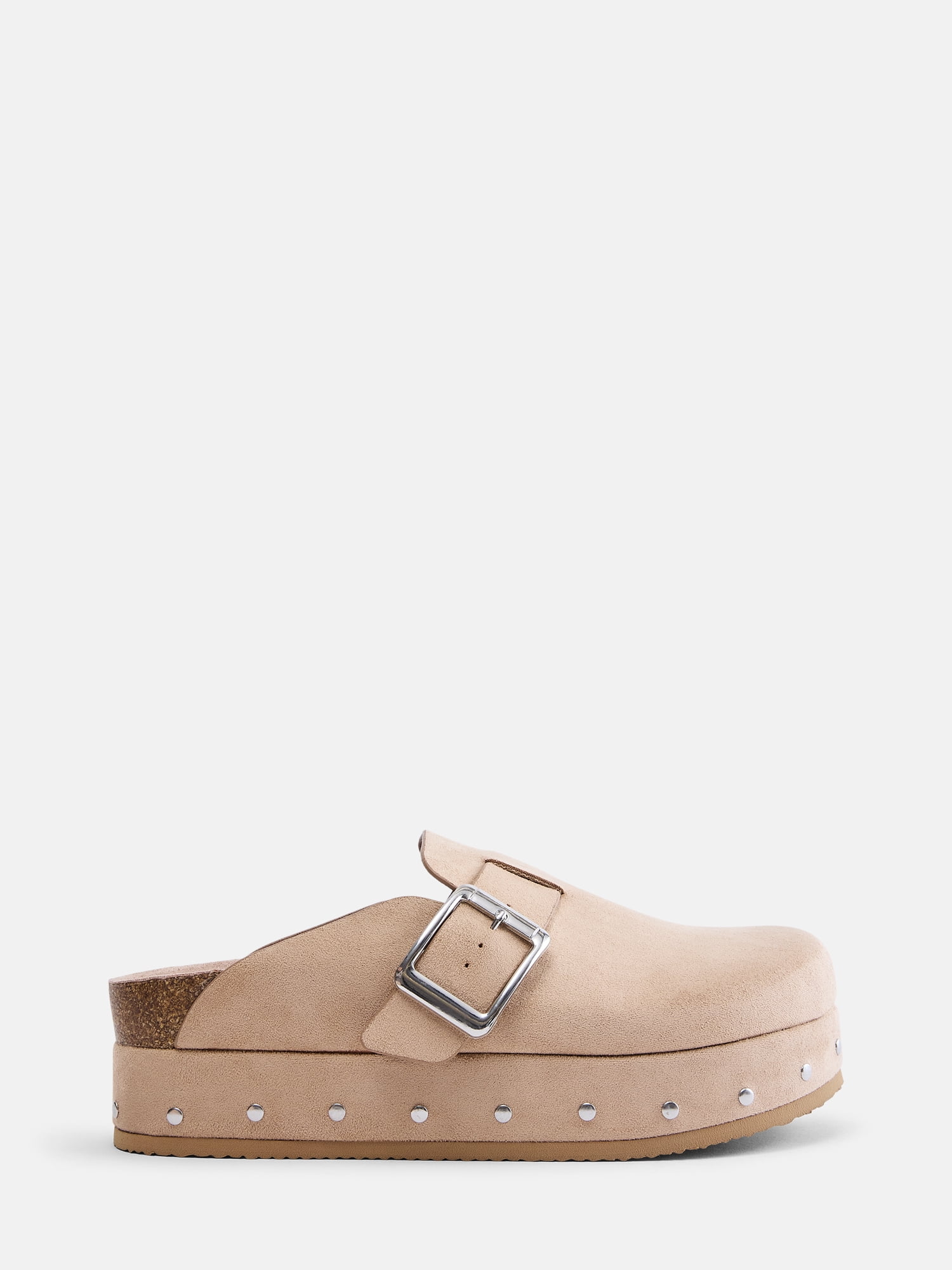 Madden NYC Women's Studded Faux Suede Platform Clogs