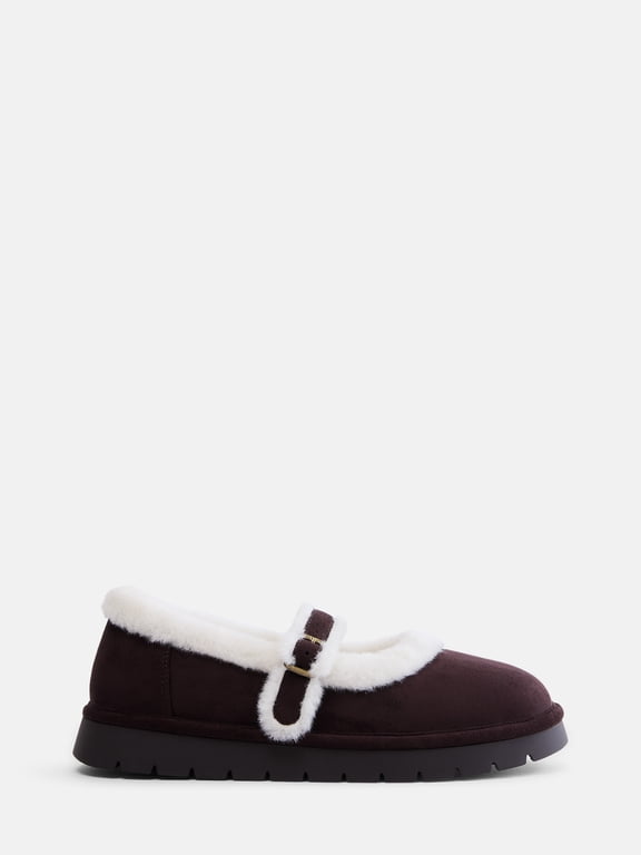 Women's Faux Shearling Lined Mary Jane Shoes