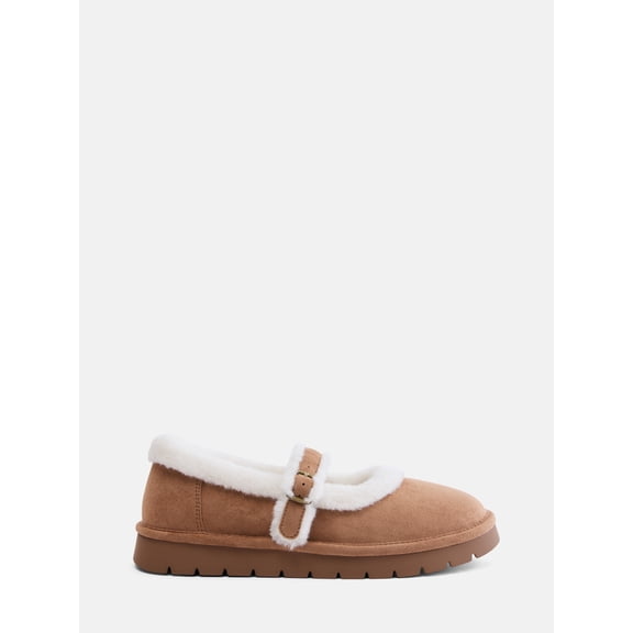 Madden NYC Women's Faux Shearling Lined Mary Jane Shoes