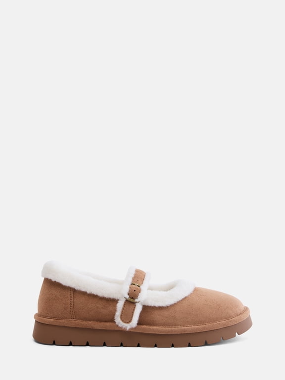 Women's Faux Shearling Lined Mary Jane Shoes