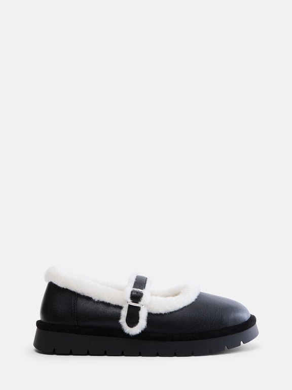 Women's Faux Shearling Lined Mary Jane Shoes