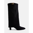 thumbnail image 1 of Madden NYC Women's Fold Over Faux Suede Buckle Boots, 1 of 6
