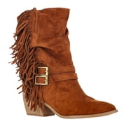 Women's Faux Suede Fringe Boots